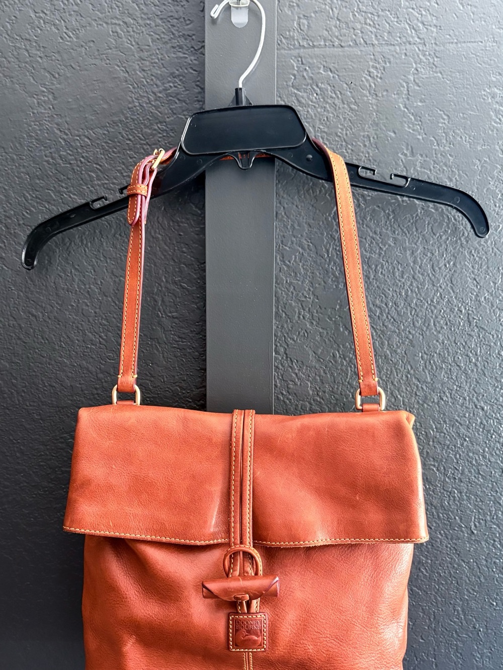 Dooney & Bourke Florentine Medium Toggle Shoulder Strap– Cognac Leather